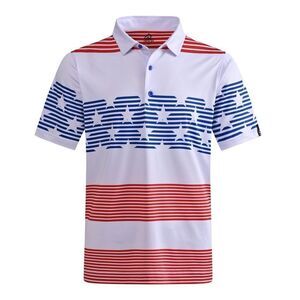 DEOLAX Flag Patriotic Golf Polo Shirt XXL